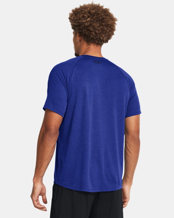 Men's UA Tech™ Textured Short Sleeve in Blue image number 1